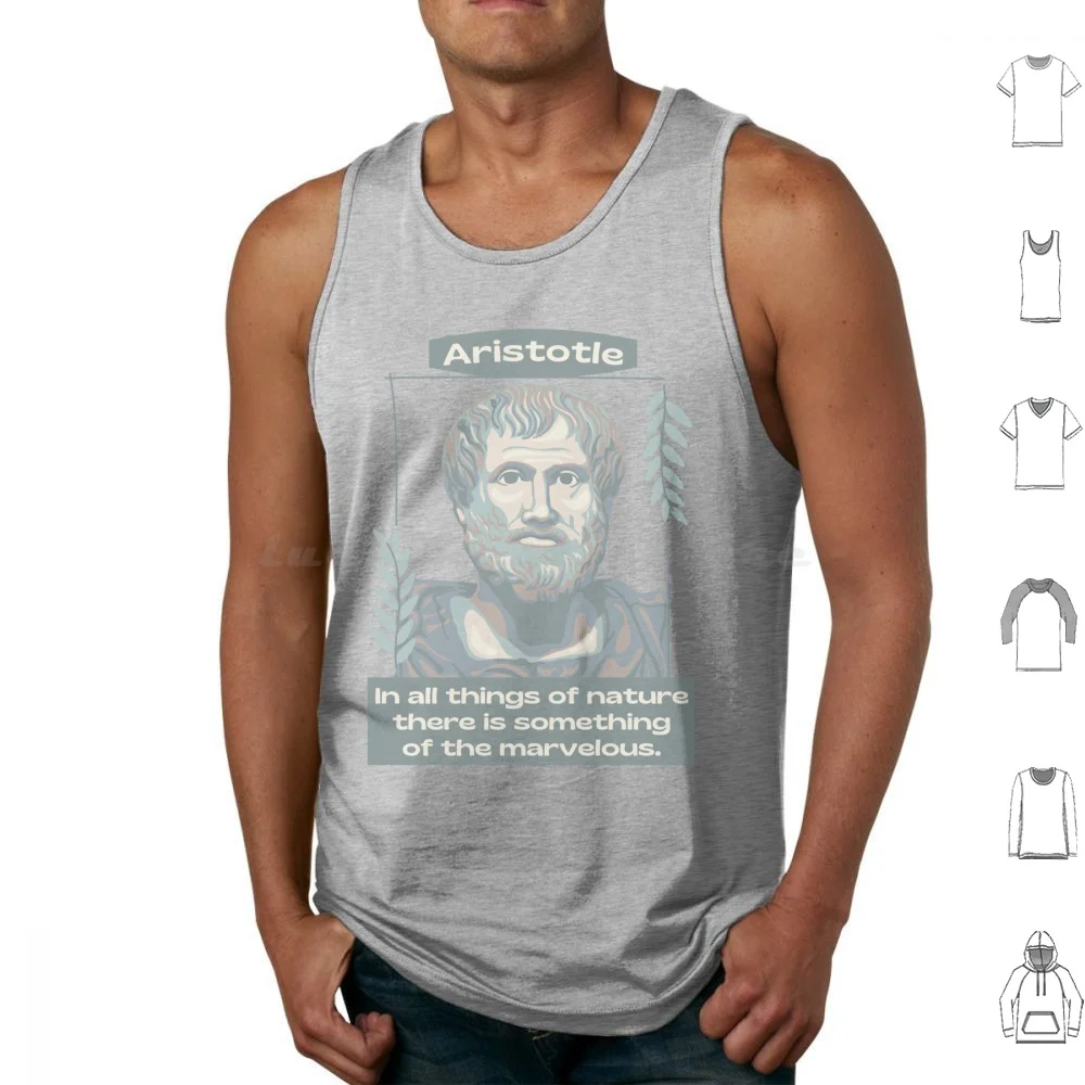 Aristotle Portrait And Quote Tank Tops Print Cotton Rich And Poor Poverty Revolution Crime Cash Plato Philosophy