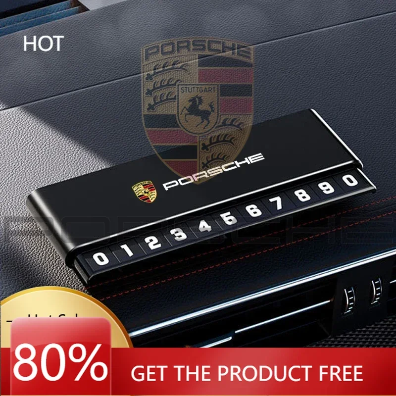 

Porsche Car Sticker Car Temporary Parking Numbers Plate Aluminium Alloy Slide Adjustable Stickers For Porsche Cayenne Panamera M