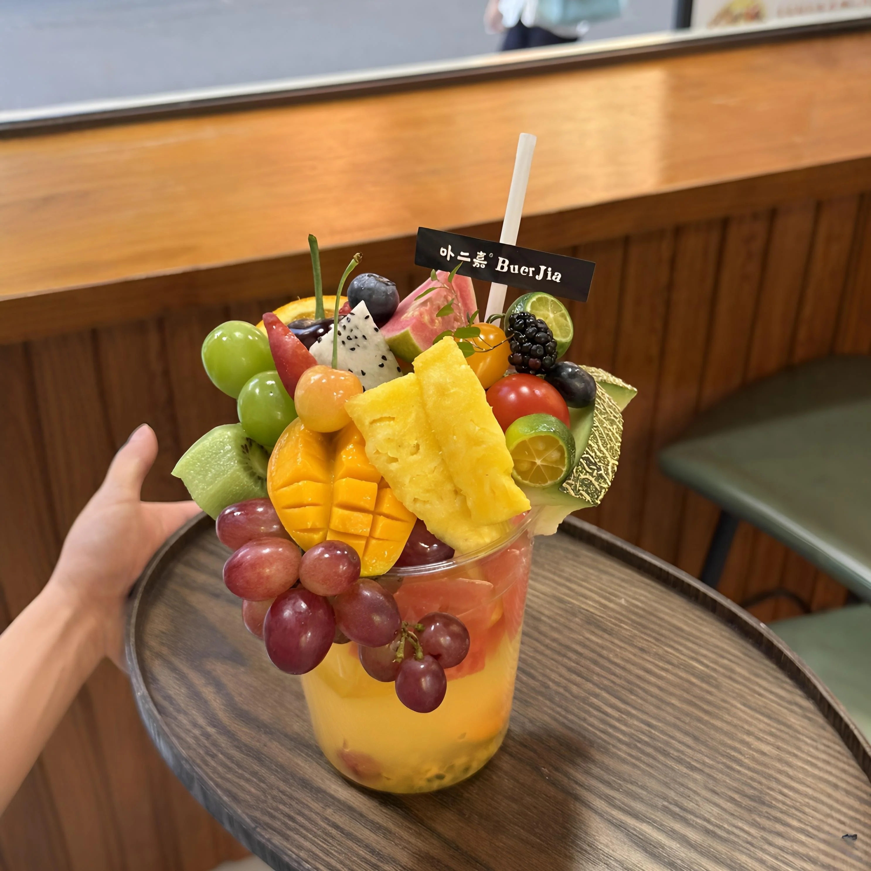 Super Extra Large Summer Fruit Parfait Glass Cup Easy Pull Can Restaurant Drawing Tool Transparent Single Layer Portable Cup