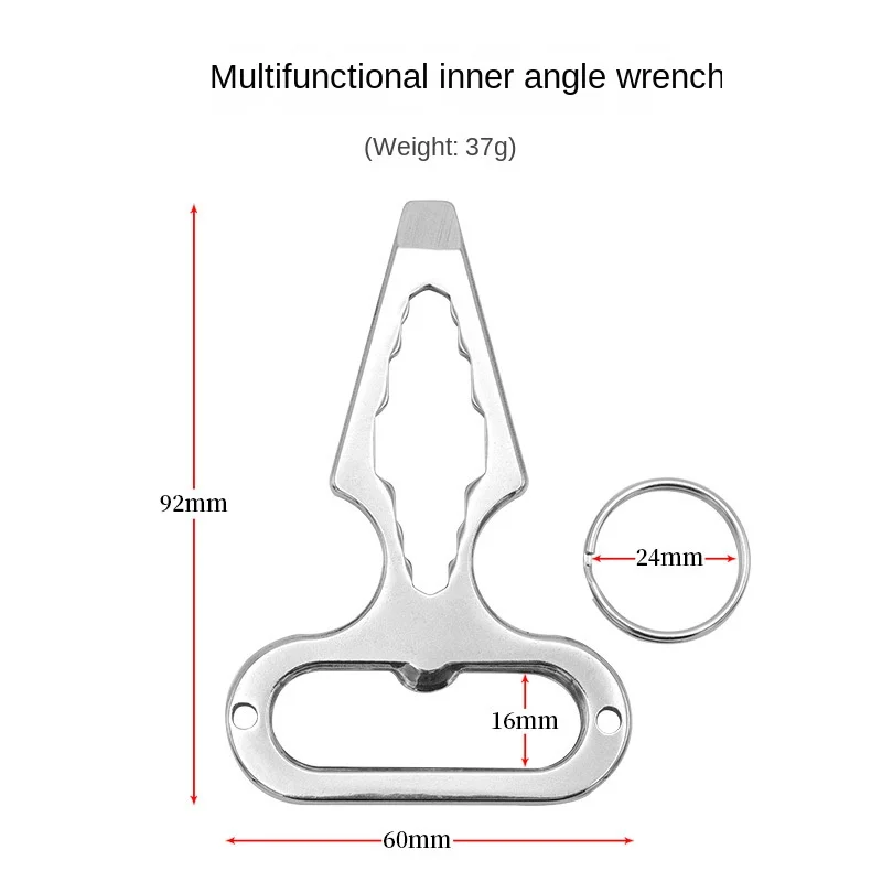 Outdoor camping equipment EDC stainless steel self-defense spike multifunctional tool wrench  camping equipment