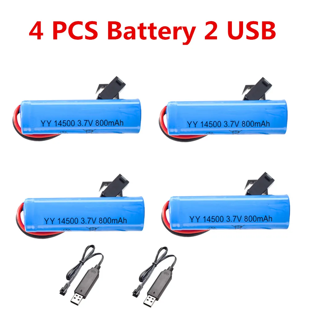 Y9 8WD RC Robot Dog Akku 3,7 V 800 mAh SM-2P Stecker / USB-Ladekabel / Verwendung für: 4D-Y9