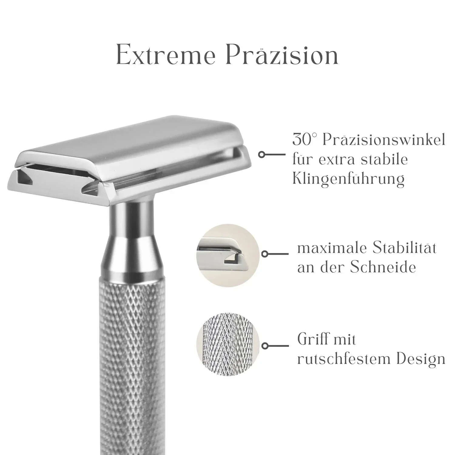 Sicherheitsrasierer mit Gewichtetem Griff für Männer, Einzelklinge mit 10 Doppelklingen-Sicherheitsklingen-Nachfüllungen für eine Glatte Rasur – Detail 1