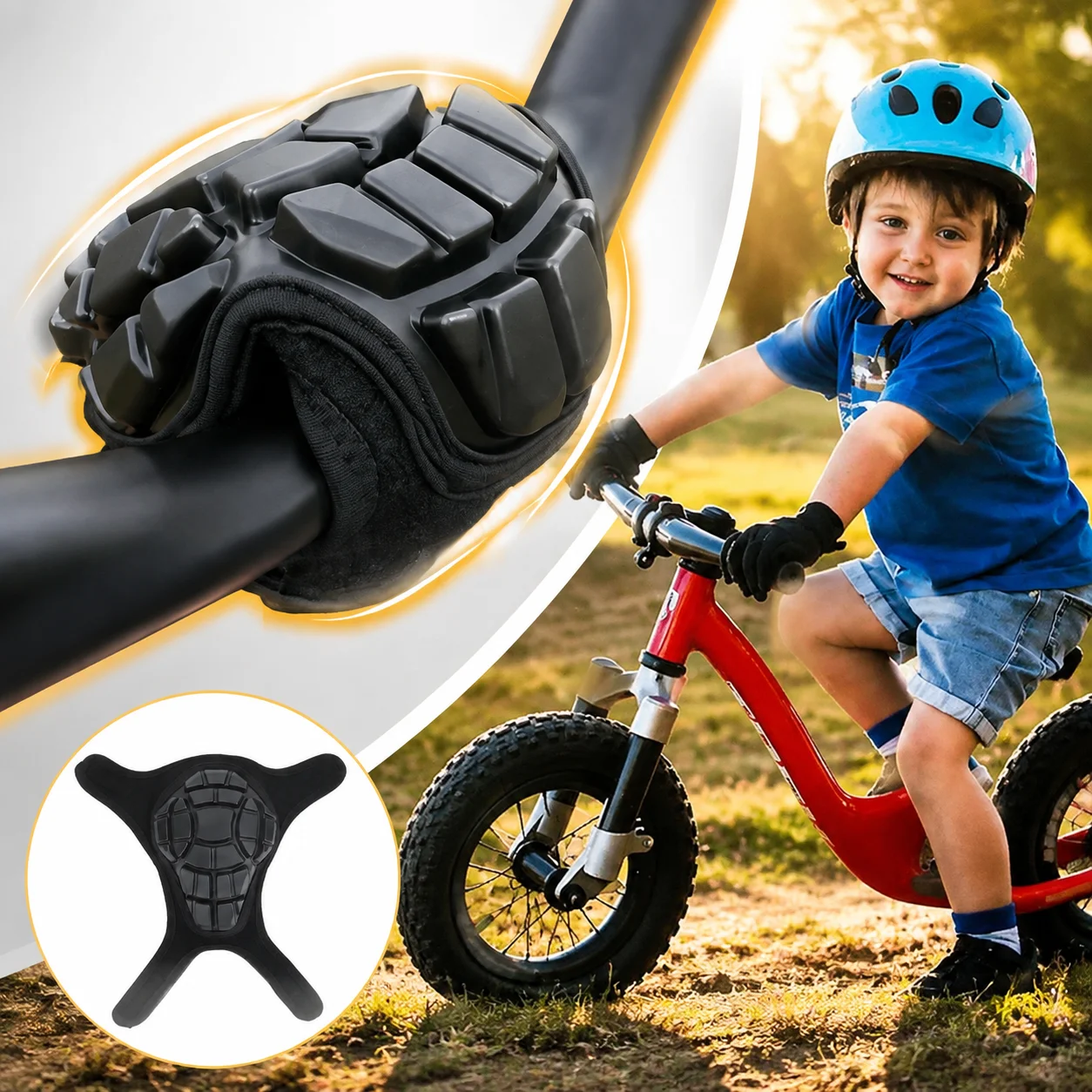 Kids Scooter Stem Protective Cover Soft Silicone Anti Collision Chest Pad Balance Bike Handlebar Safety Cycling Gear 1Pc