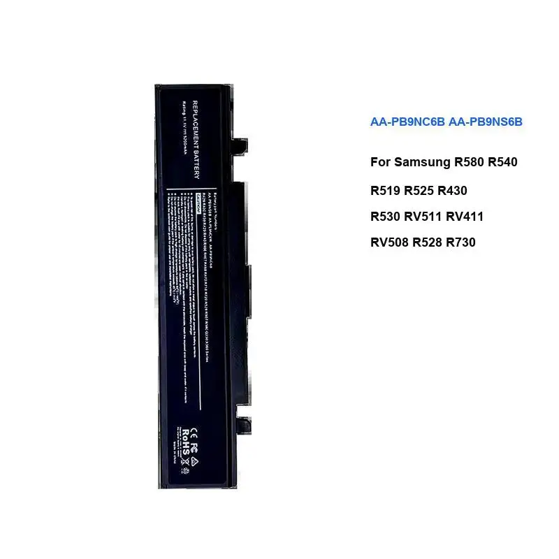 4400Mah Laptop Battery For Samsung R580 R540 R519 R525 R430 R530 RV511 RV411 RV508 R528 R730 RC530 RV515 AA-PB9NC6B 