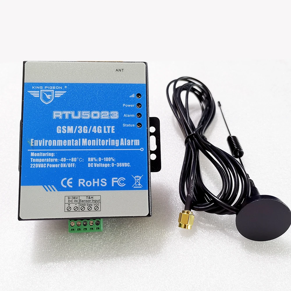 GSM 2G 4G Temperature Humidity Alarm Lost Alert Remote Support Timer Report APP Control RTU5023