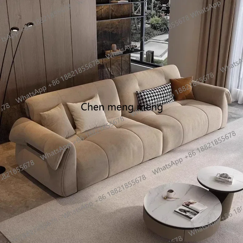 

Italian Three Seat Sofas Armchair Luxury Straight Living Room Sofa Fabrics Apartments Recliner Chaise Lounges Couch Furniture