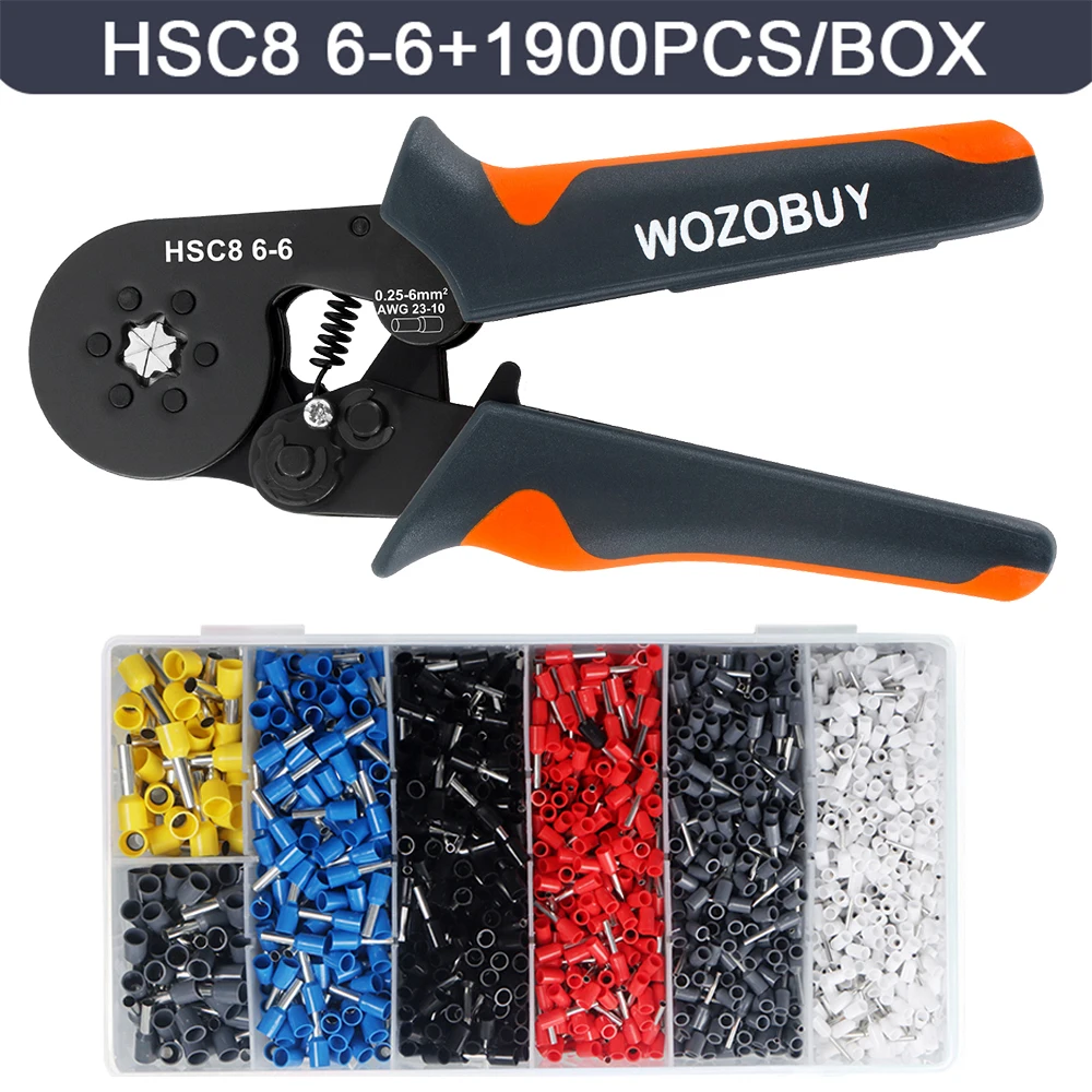 Rohr Terminal Crimpen Zange HSC8 6-4/6-6 Crimper Draht Mini Ferrule Crimper Werkzeuge Haushalt Elektrische Kit Mit box Draht Tipps
