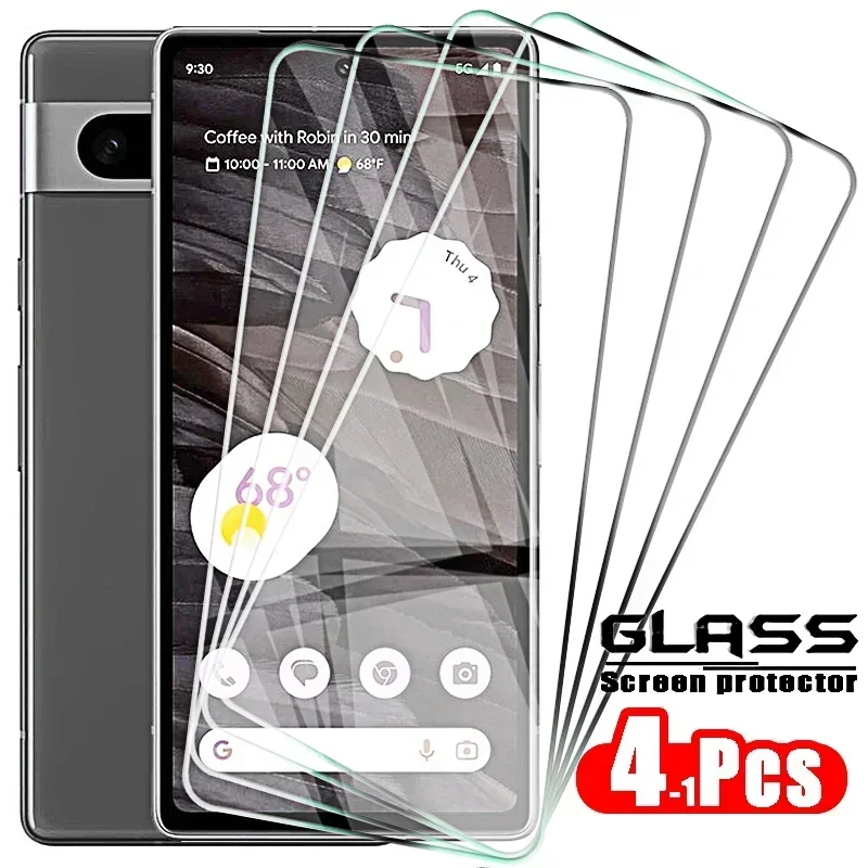 

4-1Pcs Tempered Glass on For Google 7A 6a 5a 4a 5g 8 Pro Screen Protector Glass for Pixel 7 6 5 4 A Safety Protective Glass Film