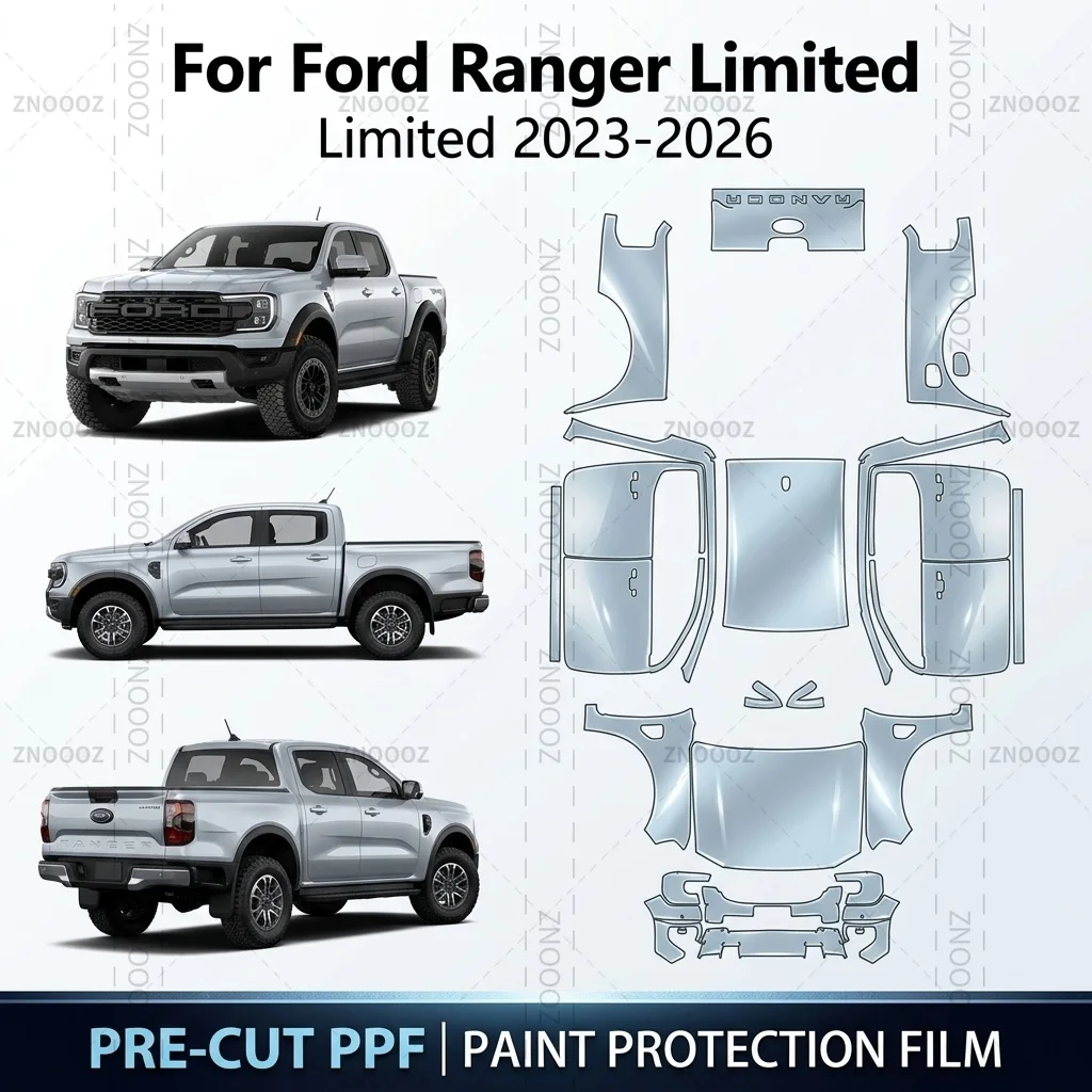 For Ford Ranger Limited 2023-2026 Precut PPF Paint Protection Film 8.5mil TPU Self Full Vehicle Glossy Clear Matte Black