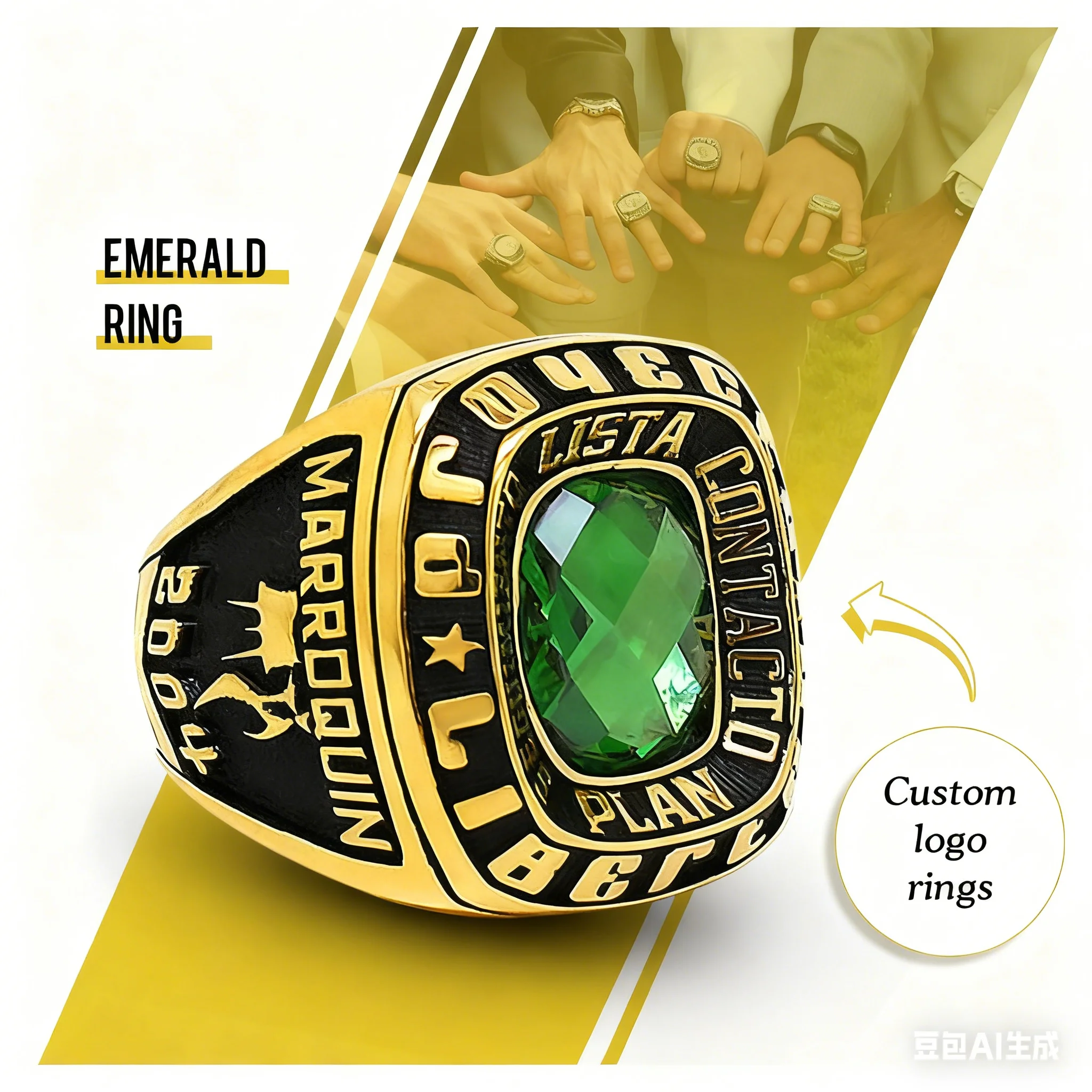 

Customized Club Company Commemorative Ring Gift Champion Prize Personalized Design