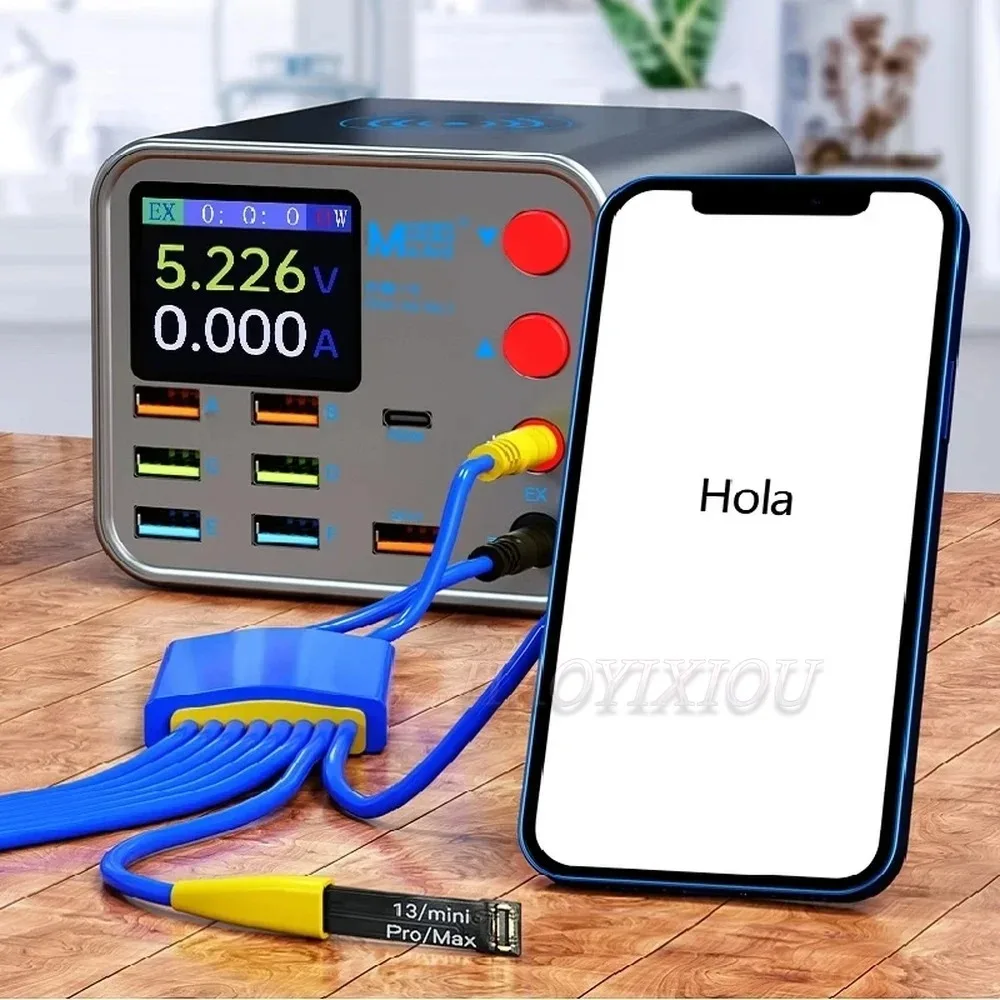 MAANT 8 منافذ USB PD شاحن لاسلكي سريع الشحن مع وظيفة إصلاح ماس كهربائى مضادة للهاتف المحمول منفذ تمديد سلك الطاقة
