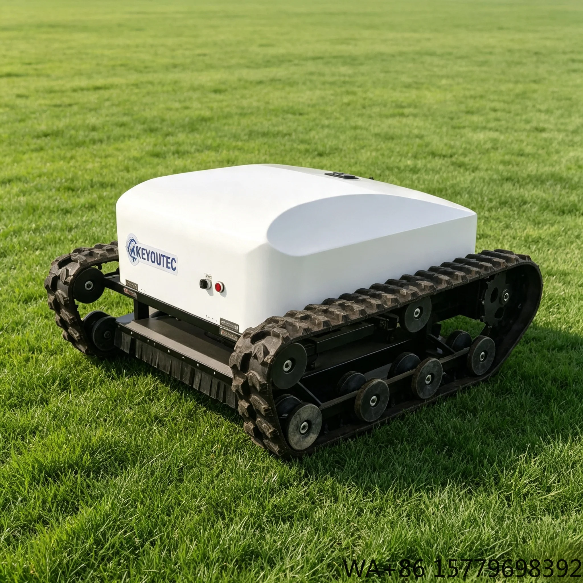800mm DIY Lithium Battery Remote Control  Heavy Duty Crawler Tracked Grass Cutting Machine Flat Blade Mulch 4000W 1 Year