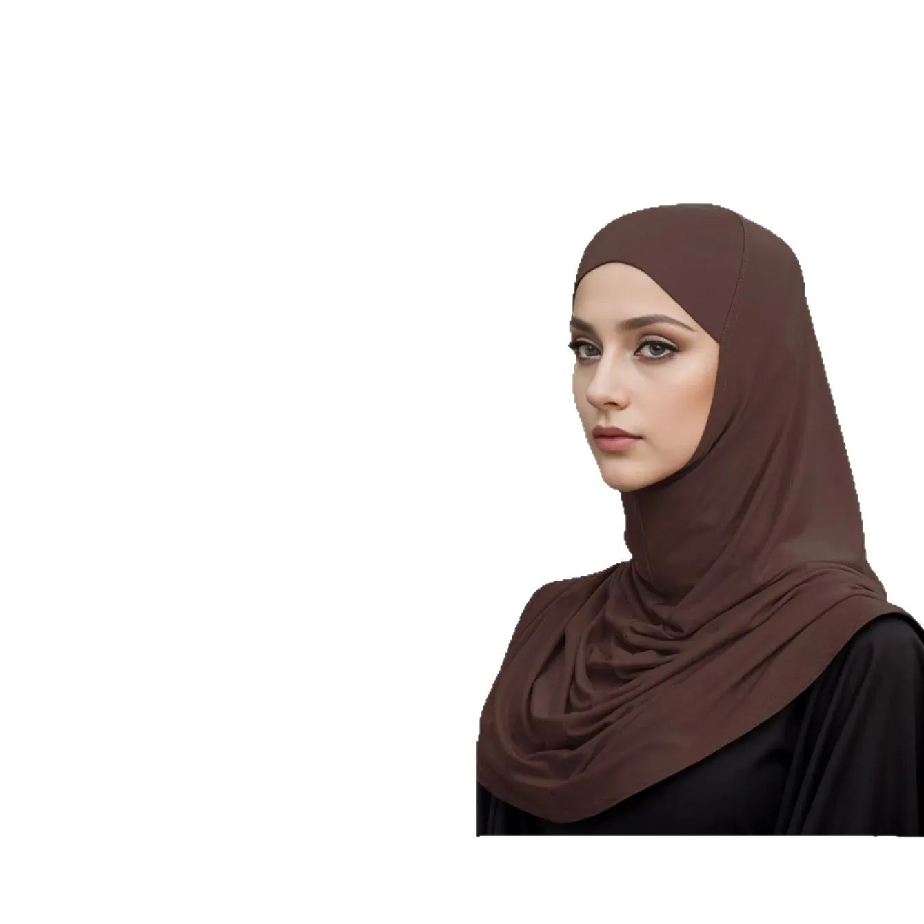 غطاء رأس نسائي رملي مرصع بالنجوم بلون سادة، وشاح عربي مريح وجيد التهوية