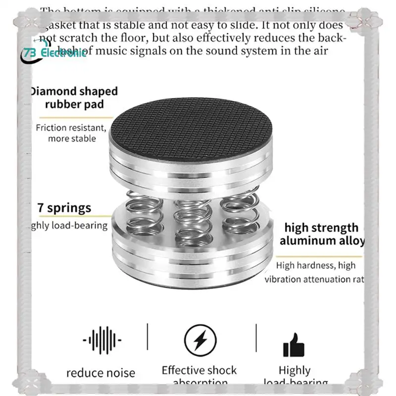 Pés de plaforma de isolamento de alumínio, entrega em 24 horas, 4 peças para amplificador de áudio, alto-falante, reprodutor de plataforma giratória, picos de choque de alta fidelidade, barragem de mola