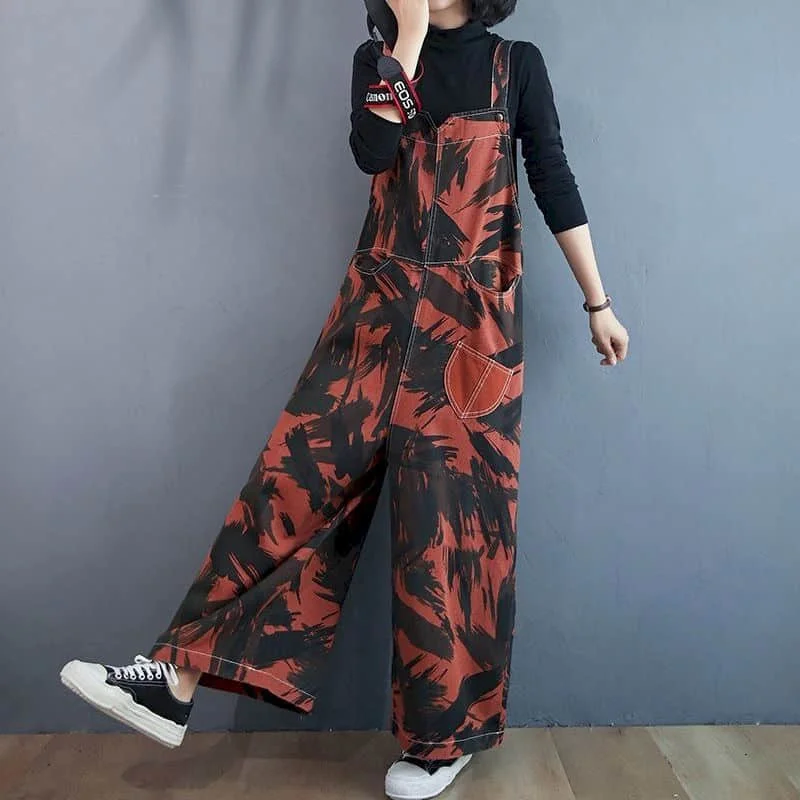 

Denim Jumpsuits for Women Korean Fashion Vintage Playsuits Wide Leg Pants Loose Trousers Oversized Overalls for Women Clothes