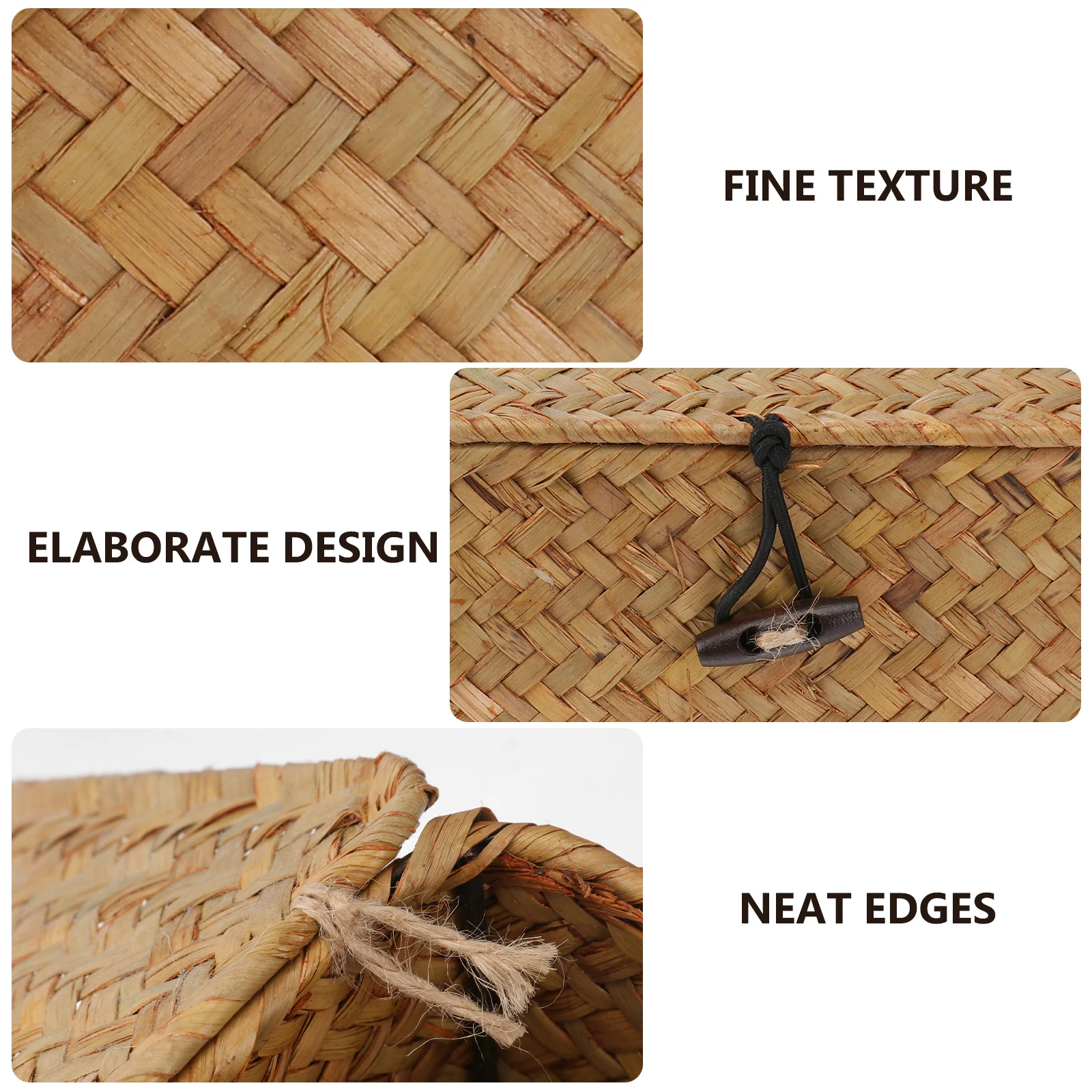 

Straw Woven Storage Box Orange Small Square Tea Holder For Home Organizer Cord Material Decorative Container Kitchen Bar