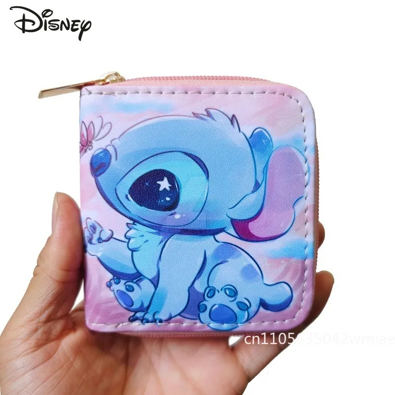 Stitch New Short Coin Purse Fashionable and High-quality PU Multifunctional Card Bag Cartoon Versatile Women's Mini Wallet