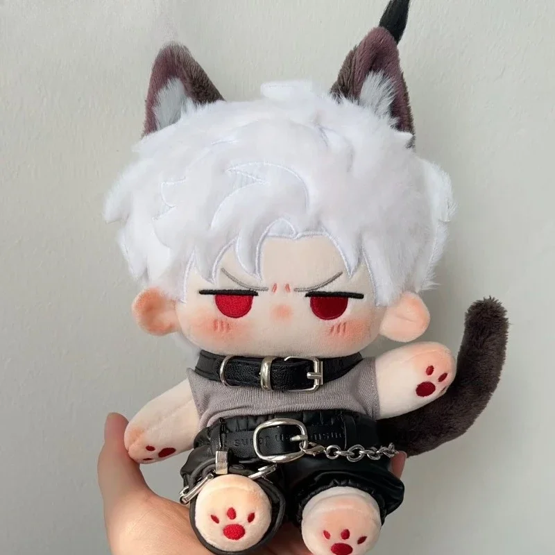 

20 см аниме-игра Love and Deepspace Sylus Kawaii Angry Face, хлопковая кукла для косплея, комплект с ушками и хвостом, хлопковая кукла в подарок
