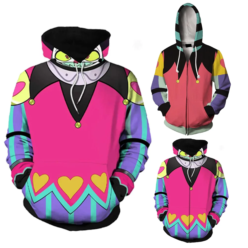 

Костюм Helluva Boss Fizzarolli, толстовка на молнии для косплея, унисекс, повседневная уличная одежда, толстовка с капюшоном, куртка, пальто, маскировка на Хэллоуин