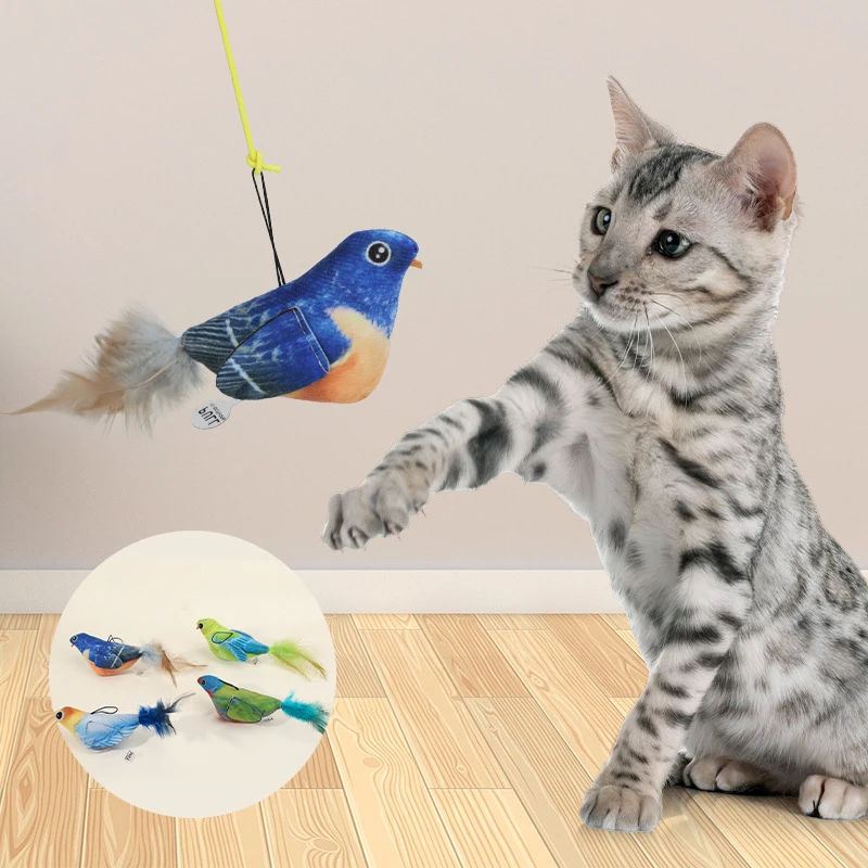 Creative Interactive Chirping Bird Cat Toys Funny Simulation Lifelike Chirp Sound Pet Cats Relieve Boredom Toy Pet Supplies