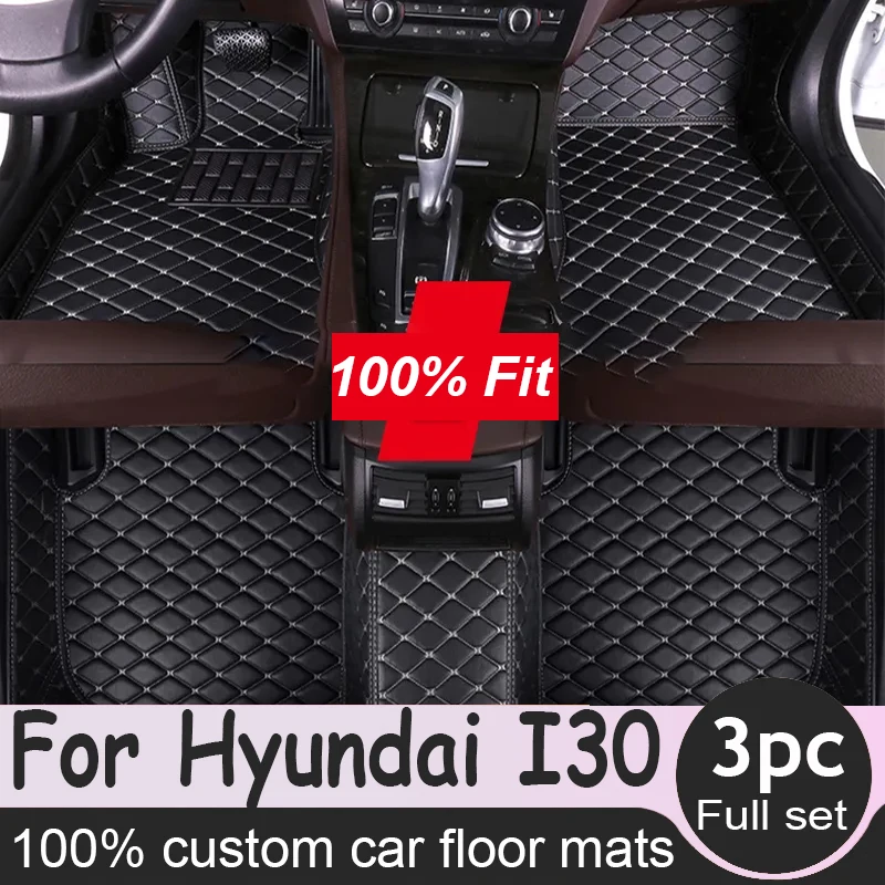 

Car Floor Mats For Hyundai I30 Elantra GT PD 2018~2020 Durable Pad Carpets Luxury Leather Mat Rug Car Accessories Interior Parts