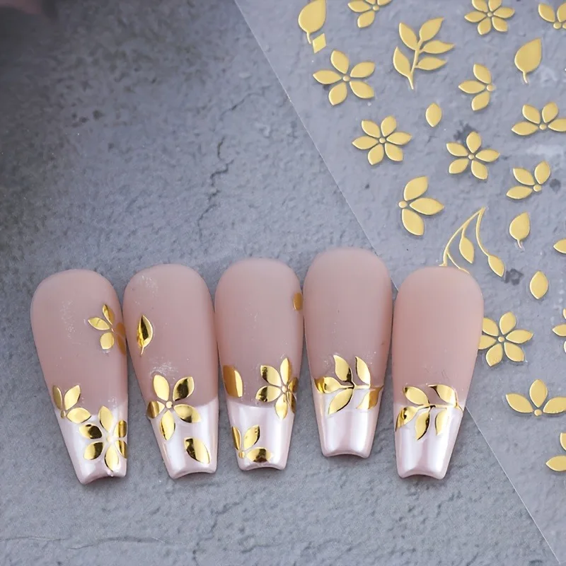 5/6PCS 봄과 여름 꽃무늬 네일 스티커, DIY 네일 장식, 선물, 파티 및 웨딩 메이크업 스타일링에 쉽게 적용할 수 있습니다.