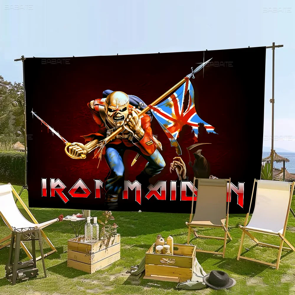 Band I-Iron M-Maiden Creative Pattern Hanging Flag Polyester Printed Banner Hand Pulled Flag