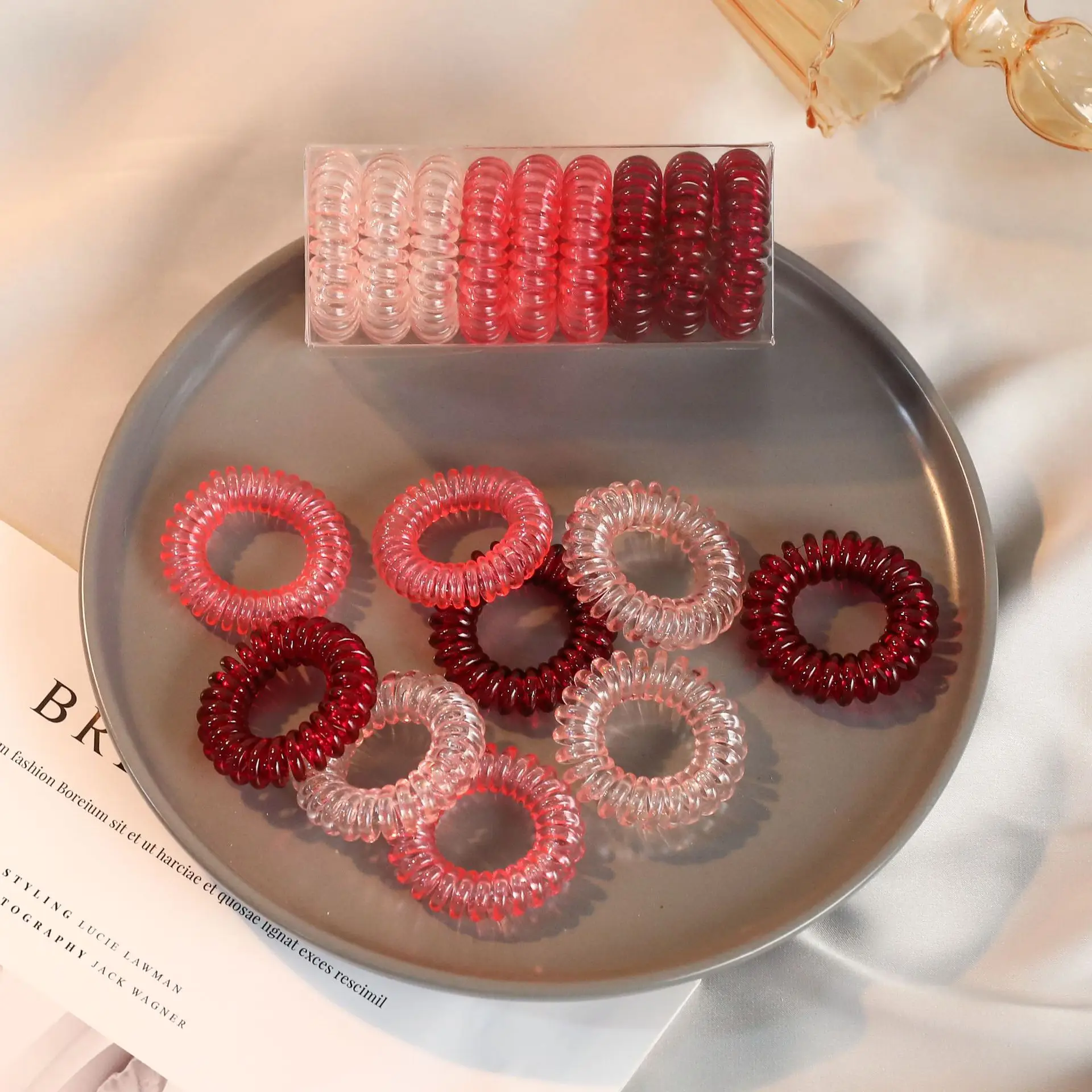 9 Pcs Rubber Hair Bands for Women Hair Accessories Girl Phone Cord Spiral Hair Ties Gum Cute Elastic Hair Rings Band 2022