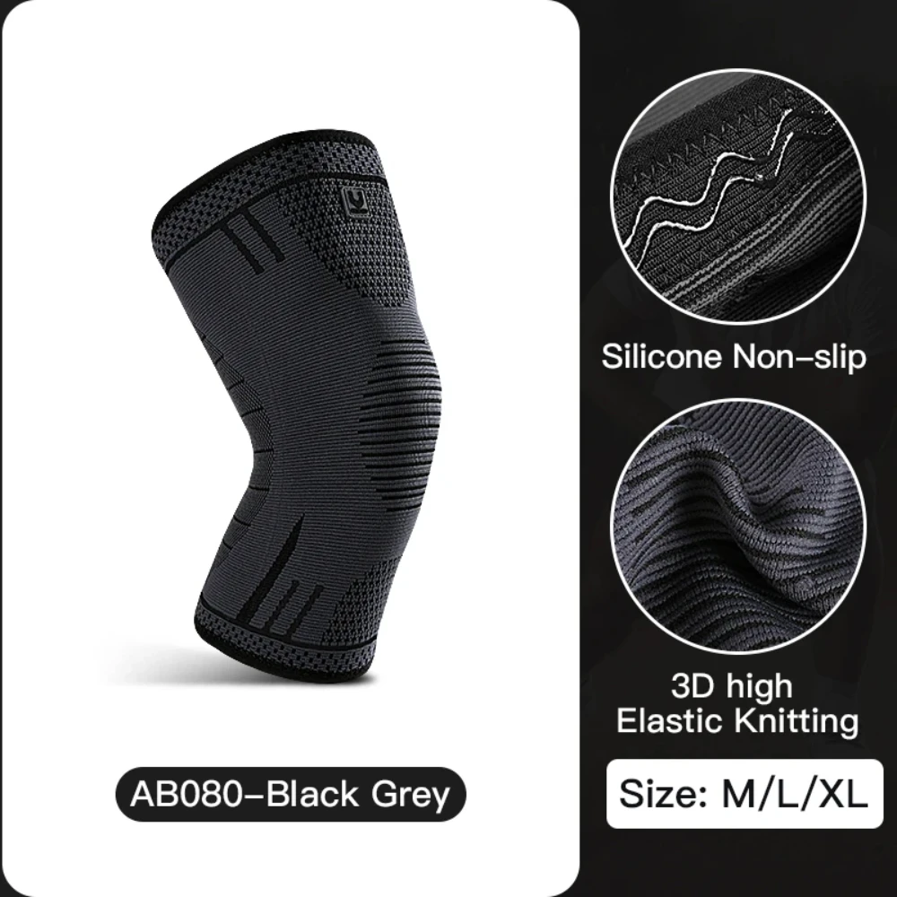 1 Pcs Compression Knee Support Sleeve Elastic Breathable Knee Pads Brace Springs Gym Sports Protector Basketball Volleyball Run