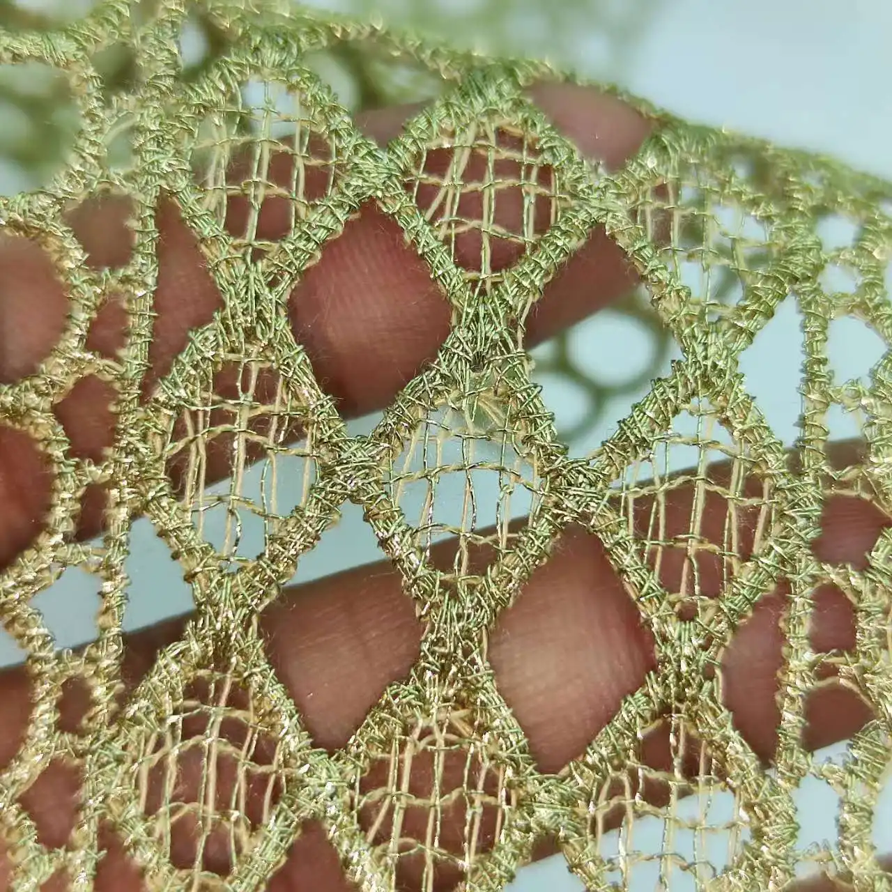 6cm Wide Gold Thread Sewing lace Fabric Mesh Accessories Golden Hollow Embroidery Trims Fringe Skirt Clothes Accessories