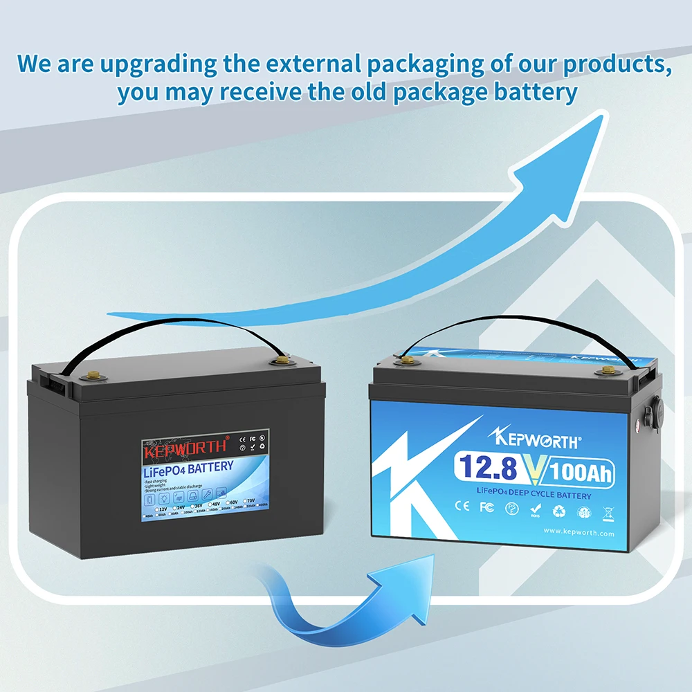 KEPWORTH-LiFePO4 Battery, 12V, 100Ah, 120Ah, 200Ah, 300Ah, 400Ah, Perfect for Home Energy Storage, Solar, No Tax