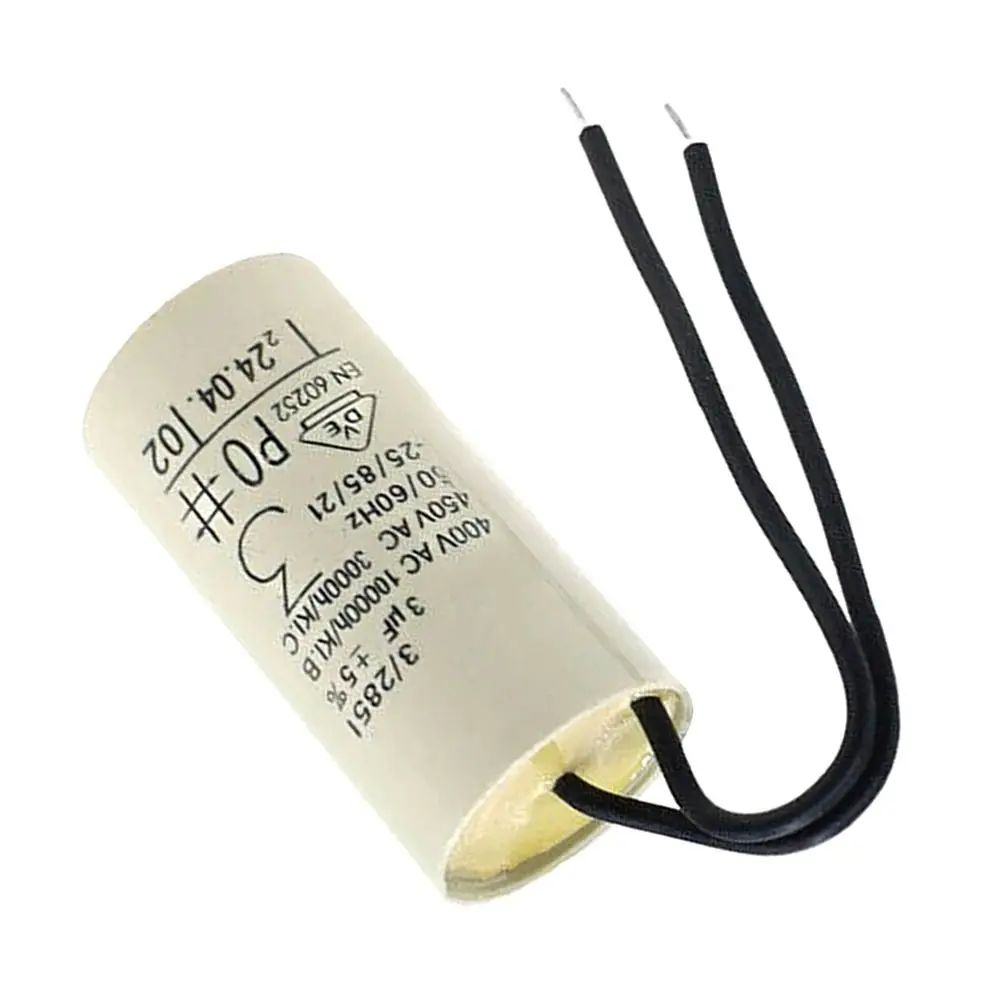 1Pcs 2uF 2.5uF 2.6uF 3uF Boiler Water Pump Capacitor Wall Mounted Plastic Metal Circulation Motor Capacitor With Connector
