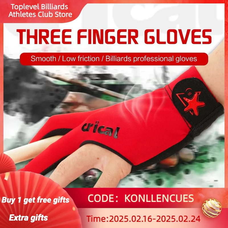 

CRICAL-Lycra Billiard Glove for Billiard Training, Comfortable Snooker Cue Gloves, Right and Left Hand, 3 Fingers, Accessories