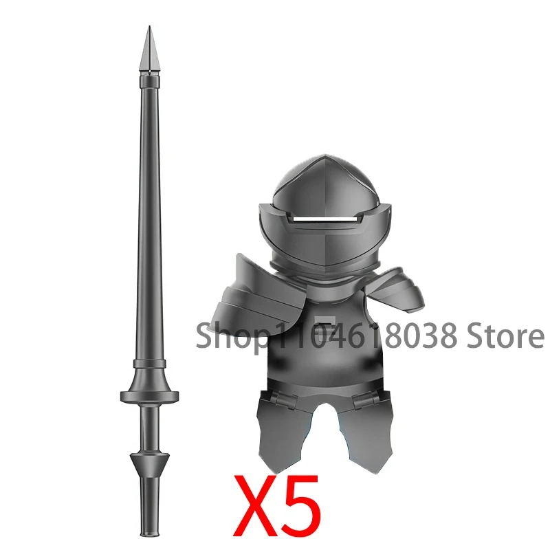 V1002 Mittelalterliche Bogenschützen Ritter Burgwächter Palädiner Ritter Schwarze Adler Ritter Schwere Rüstung Baustein-Zubehör Spielzeug