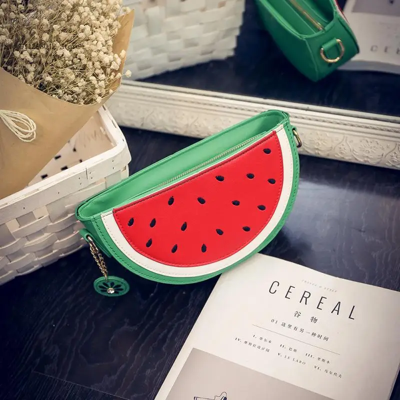 Orange Watermelon Fruit Single Shoulder Crossbody Bag for Women