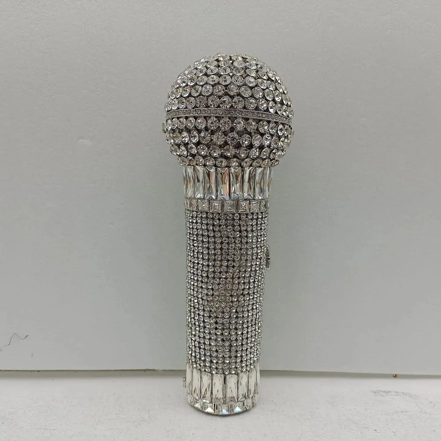 

XIYUAN Microphone Rhinestones Evening Bags Women Luxury Unique Diamonds Metalic Clutch Purses New Silver Handbags Wedding Party