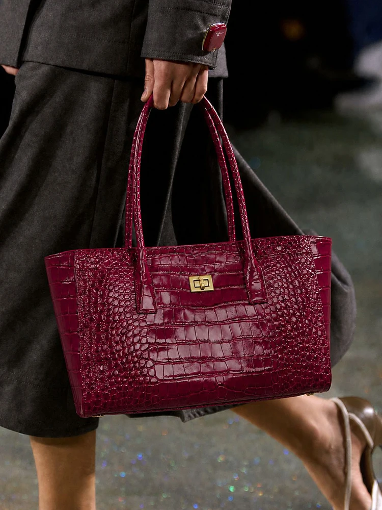 Bolsa Tote SHELKSBAG com Relev - Leather Work Bag Women avaliação e preço