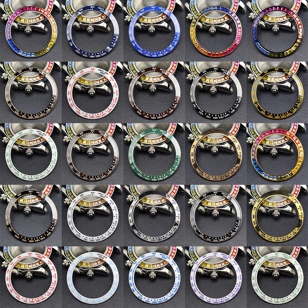 39.3mm*31.4mm Ceramics Bezel Insert Multi Color Fit For 39.3mm Men's Replacement VK63 Movement Watch Accessories VK63 Box Bezel