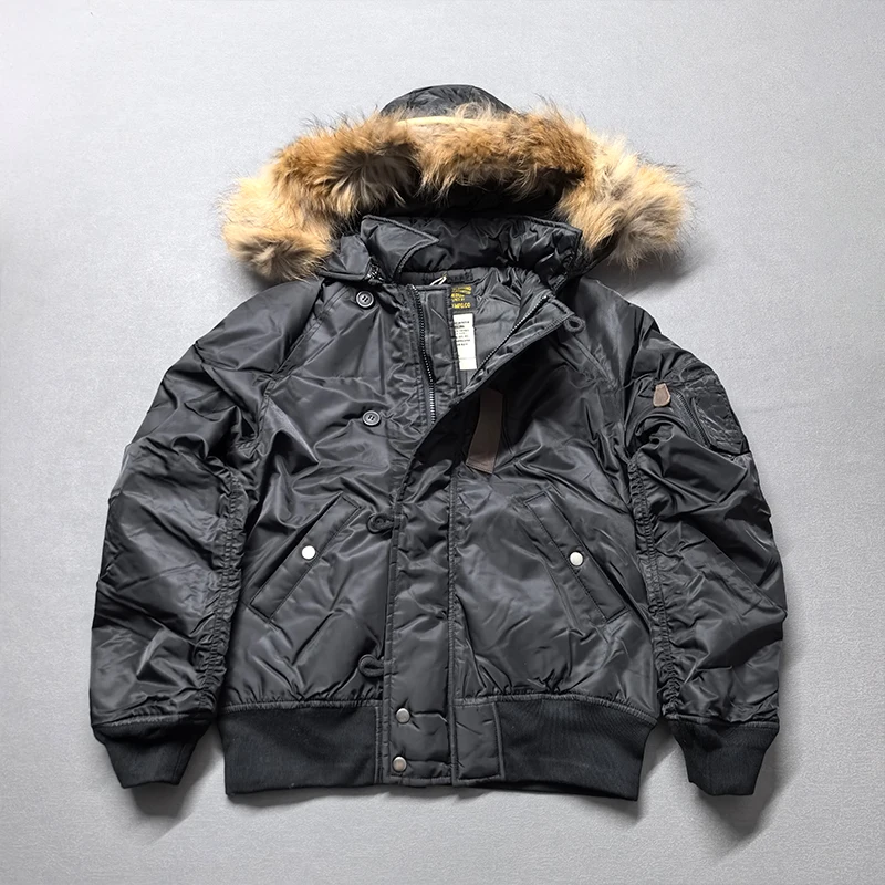 

Waterproof Winter Jaet Men's Cotton Pilot Coat Detachable Hood Warmth Youth Casual Long Sve Stand Fit Cleanfit Sle