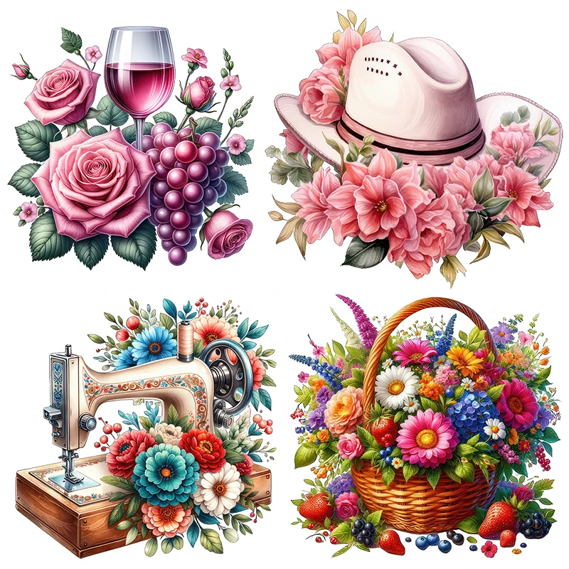 Three Ratels QCF380 Leisure Afternoon Time Red Wine Rose Blossoms Stickers for home decoration