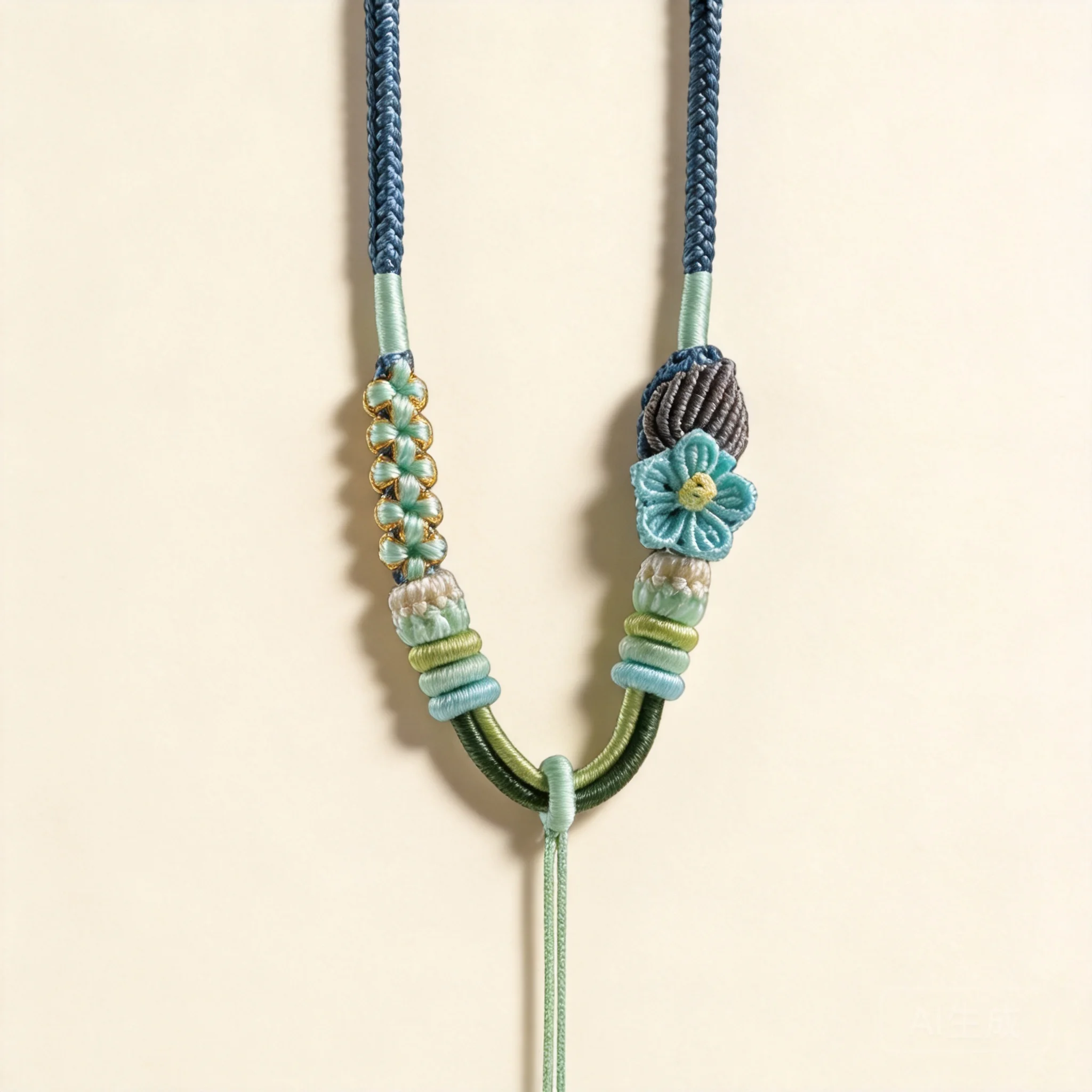 SNOP Traditional Chinese Auspicious Handwoven Peach Blossom Knot Necklace Cord Adjustable For Jade Buddha Guanyin Pendant Amulet