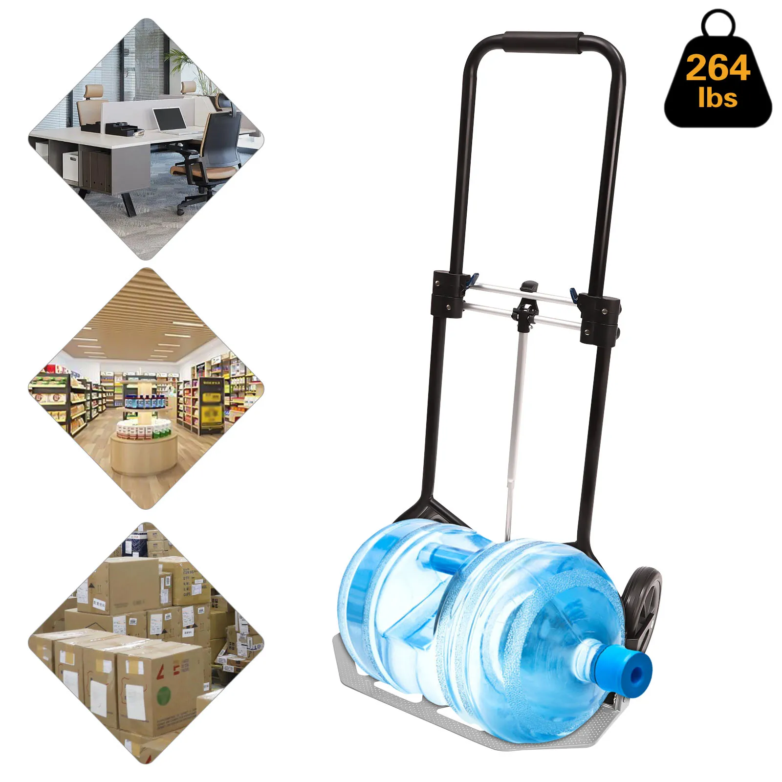 264 Pound Capacity Trolley, Foldable Trolley And Trolley, Adjustable Height Aluminum Portable Trolley With Anti Pulley