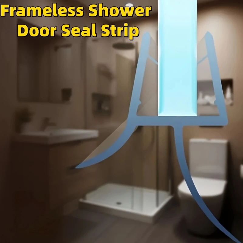 1PC Frameless Shower Door Seal Strip - Leakproof Bathroom & Kitchen Waterproofing for Modern Design Home Improvement