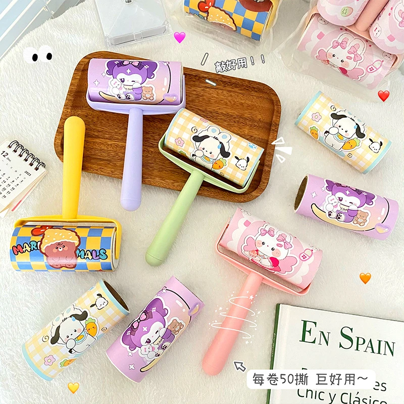 Sanrio Kuromi Roller Hair Sticking Machine Cute Cartoon Hair Removal Machine Family Essential Cleaning Supplies Holiday Gifts