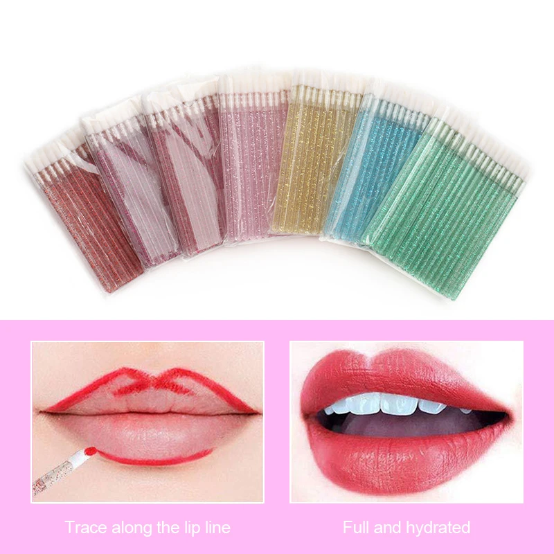 MASSA 50 Uds pincel de labios desechable pinceles de maquillaje aplicador de lápiz labial varitas herramienta de extensión de pestañas al por mayor accesorios de belleza