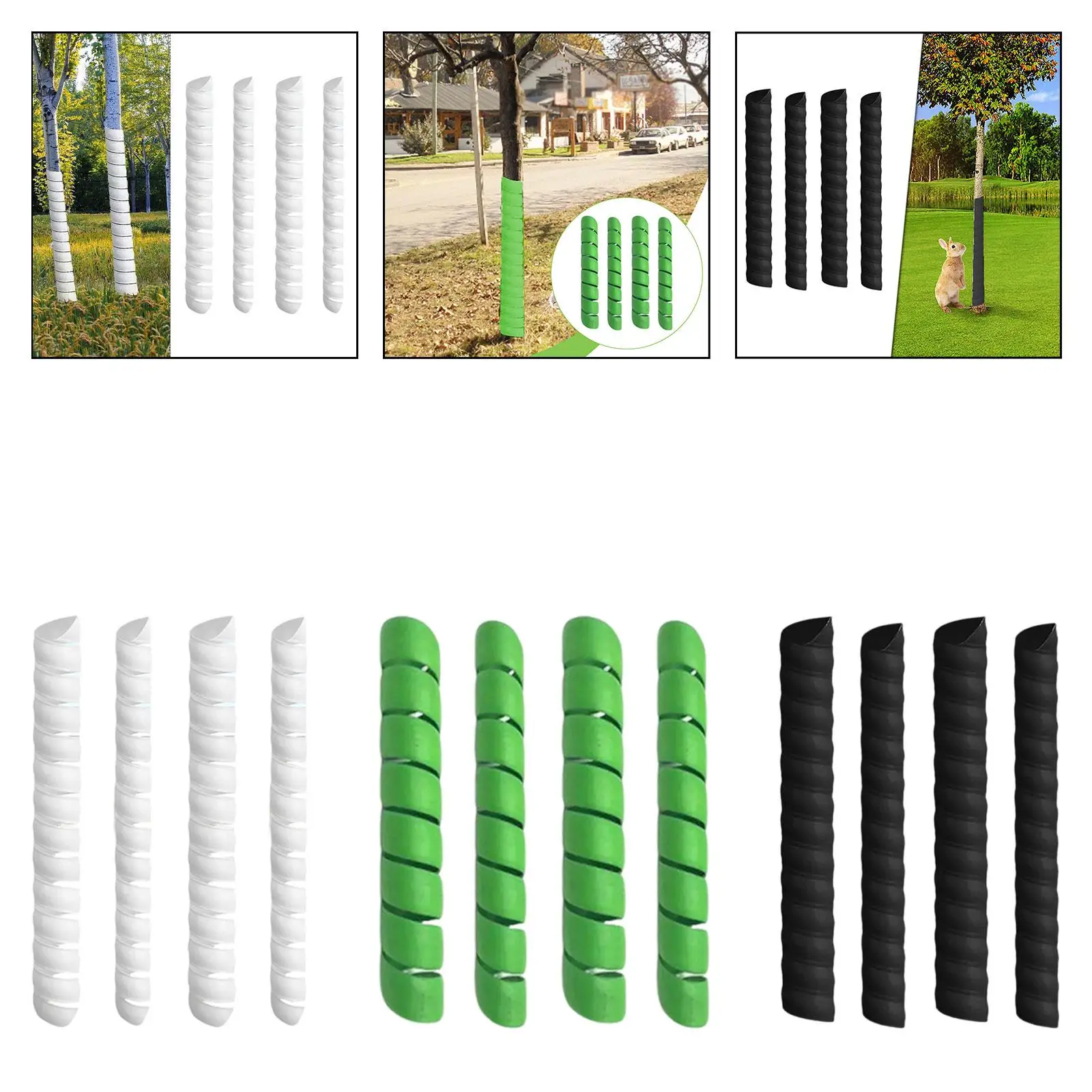 4x Trunk Wrap Plants Guard Sturdy Wildlife Protection Spiral Trunk Protector