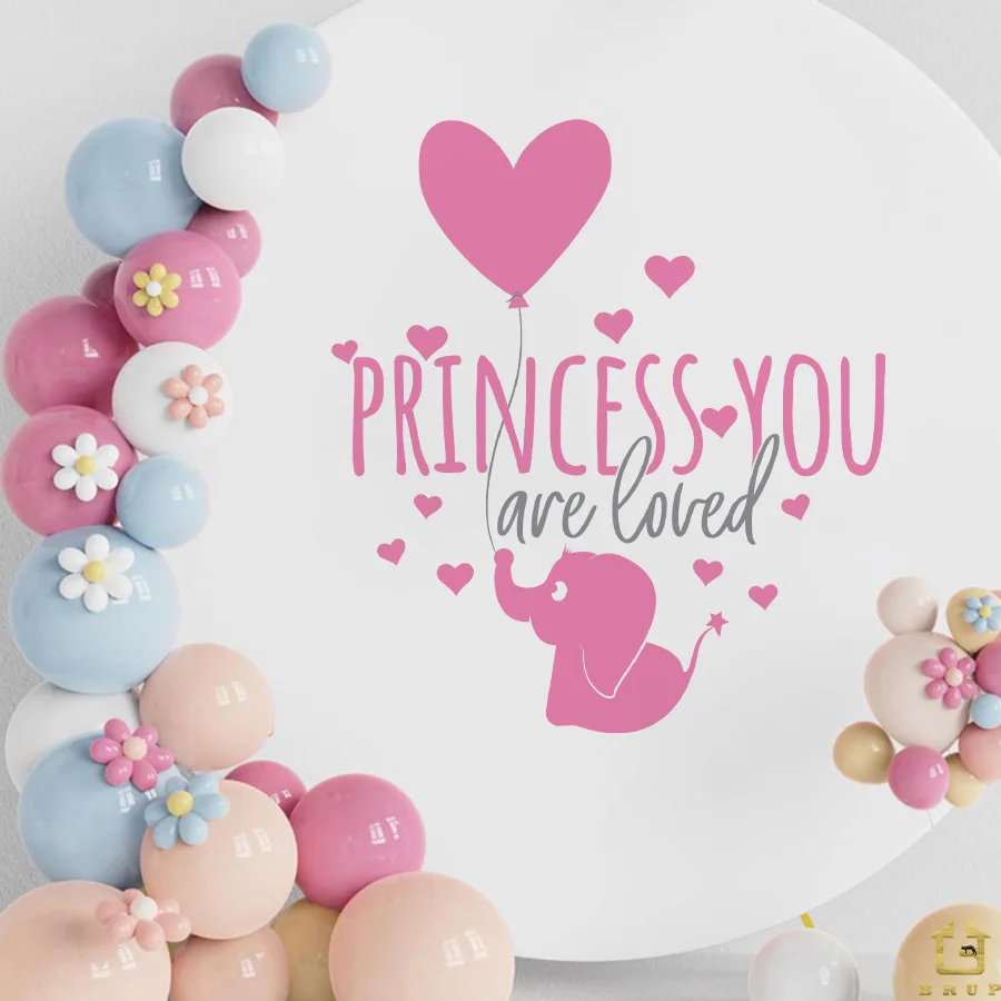 أنت محبوب ملصقات الحائط، بالونات الفيل، عبارات الحب للشفاء، ملصقات ديكور ذاتية اللصق لغرفة النوم