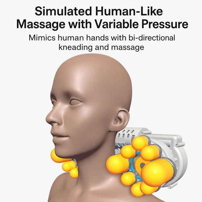 Multi Functional Neck and Shoulder Massager Household Neck and Back Kneading Tool with Multiple Adjustable Hot Compress Massage
