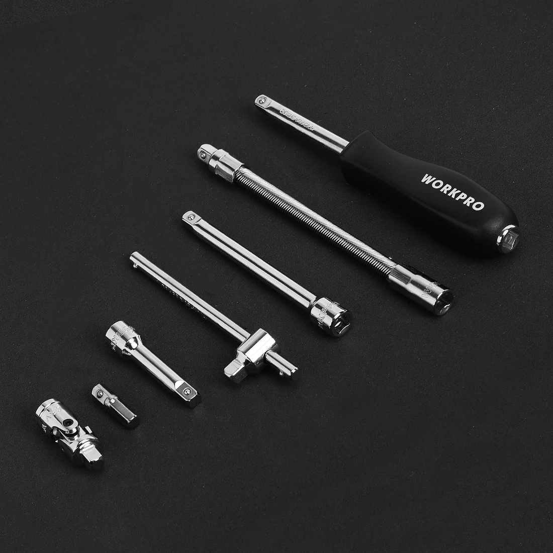 WORKPRO 35 Chiếc Dụng Cụ Cho Dụng Cụ Sửa Xe Bộ Ổ Cắm Hệ Mét 1/4 "Ổ Bánh Cóc Tay Cầm Cờ Lê