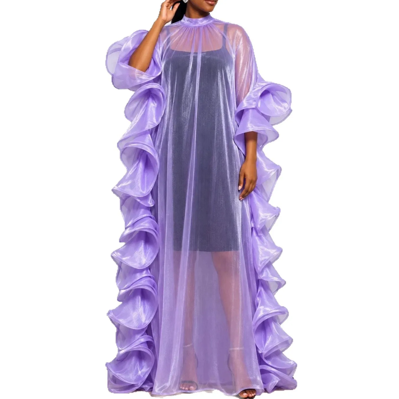 2 Piece Dashiki African Dresses for Women Summer Fashioni African Long Sleeve Polyester Long Maxi Dress With Inner Ankara Dress